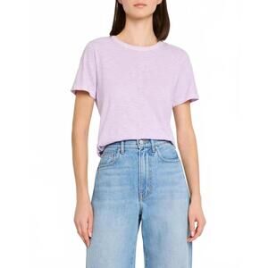 NEW VERONICA BEARD carla cotton crewneck tee in soft lilac